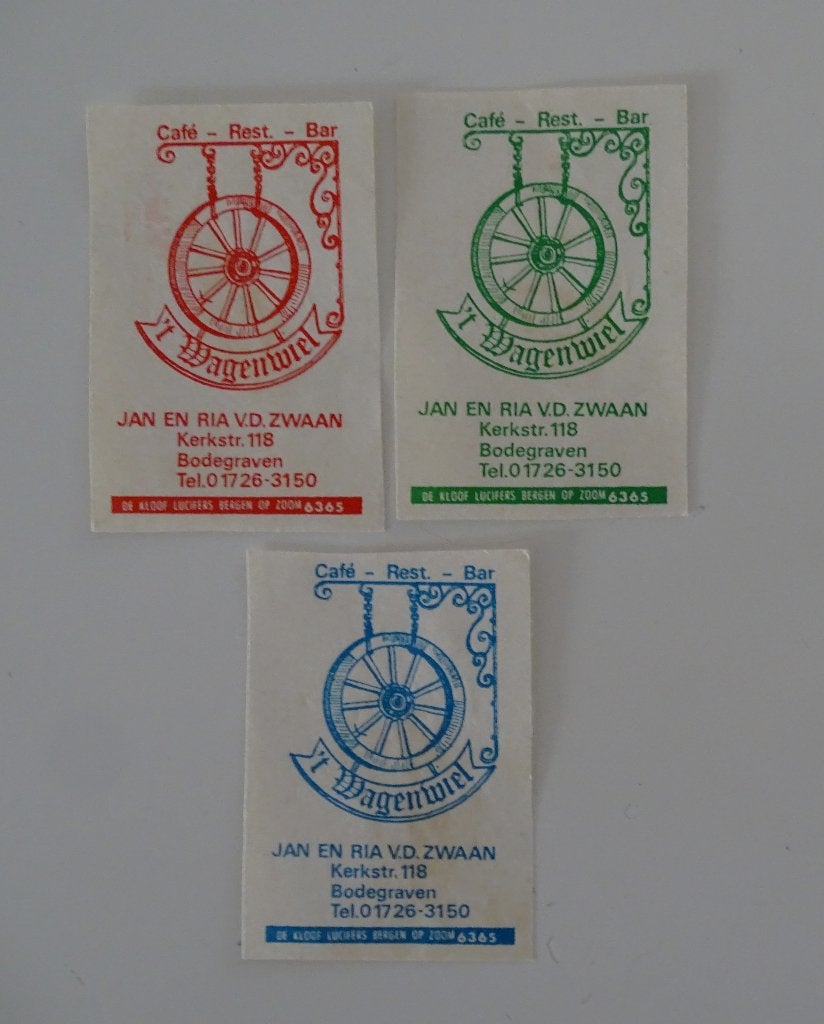 't WAGENWIEL   Café restaurant   Kerkstraat   BODEGRAVEN, Ophalen of Verzenden, Sigarenbandjes