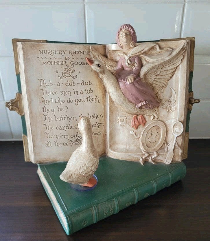 vintage keramiek muziek"doos" 3D Moeder de Gans  jr 70, Ophalen of Verzenden