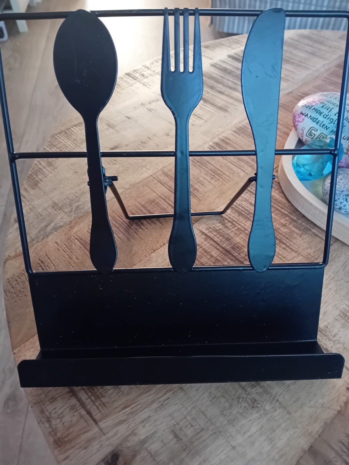 Prachtige kookboekhouder, Minder dan 50 cm, Zwart, Ophalen of Verzenden, Zo goed als nieuw