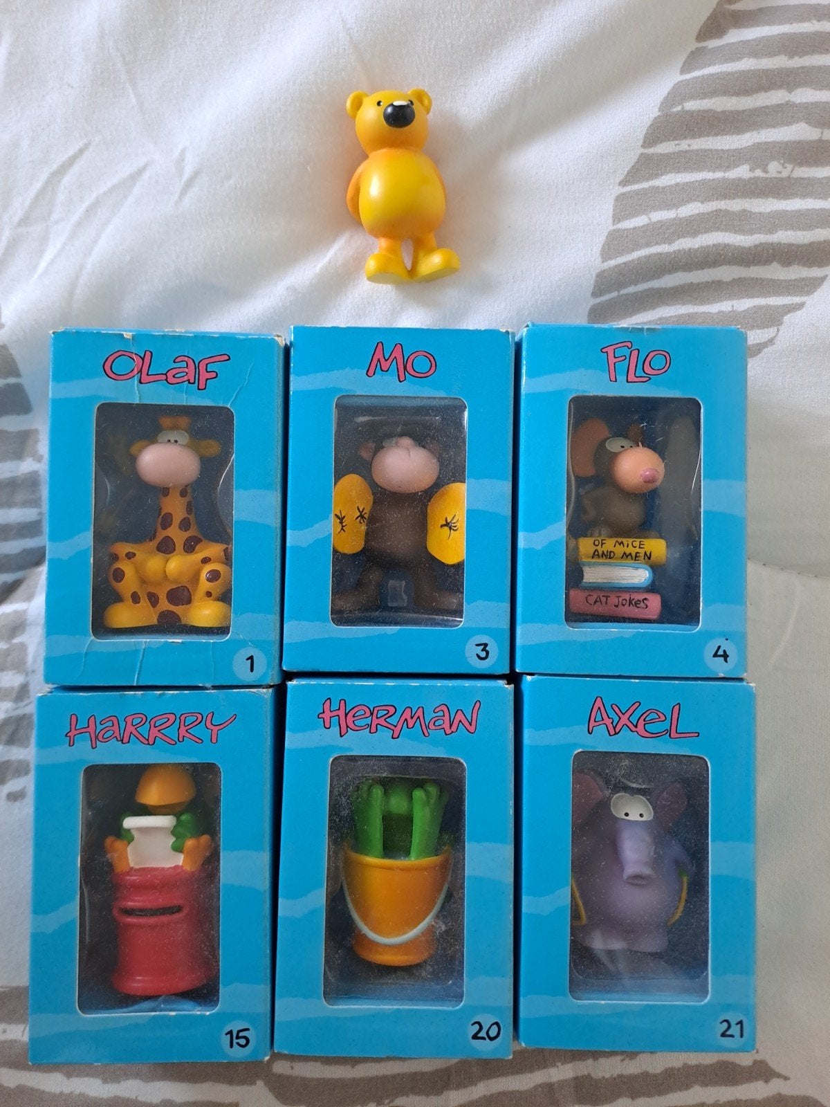 Viscubes beeldjes: Olaf, Mo, Flo, Harry, Herman, Axel, Ophalen of Verzenden, Zo goed als nieuw