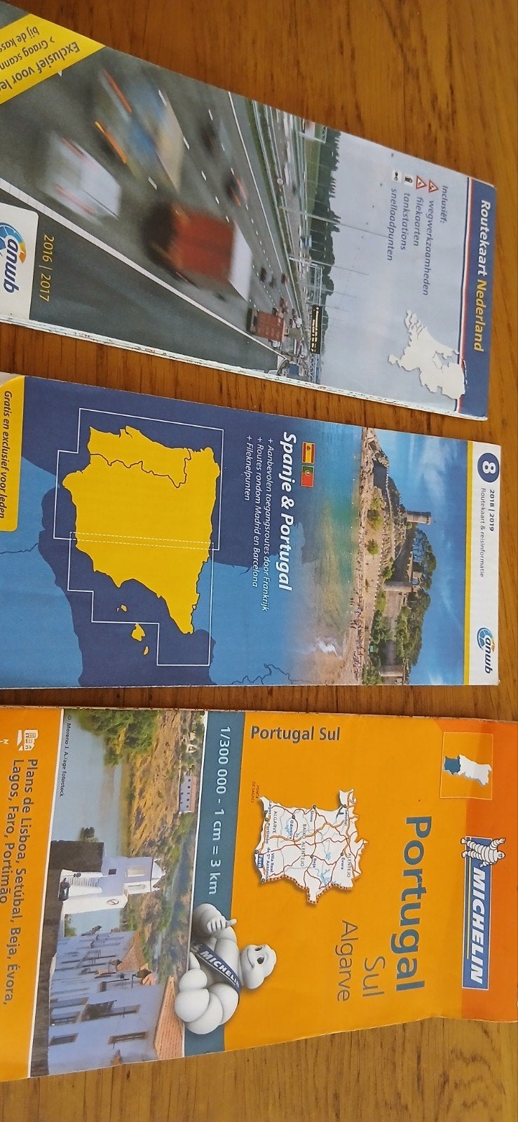 Routekaarten Nederland, Spanje/Portugal, Portugal Zuid, Gelezen, 2000 tot heden, Ophalen of Verzenden, Landkaart