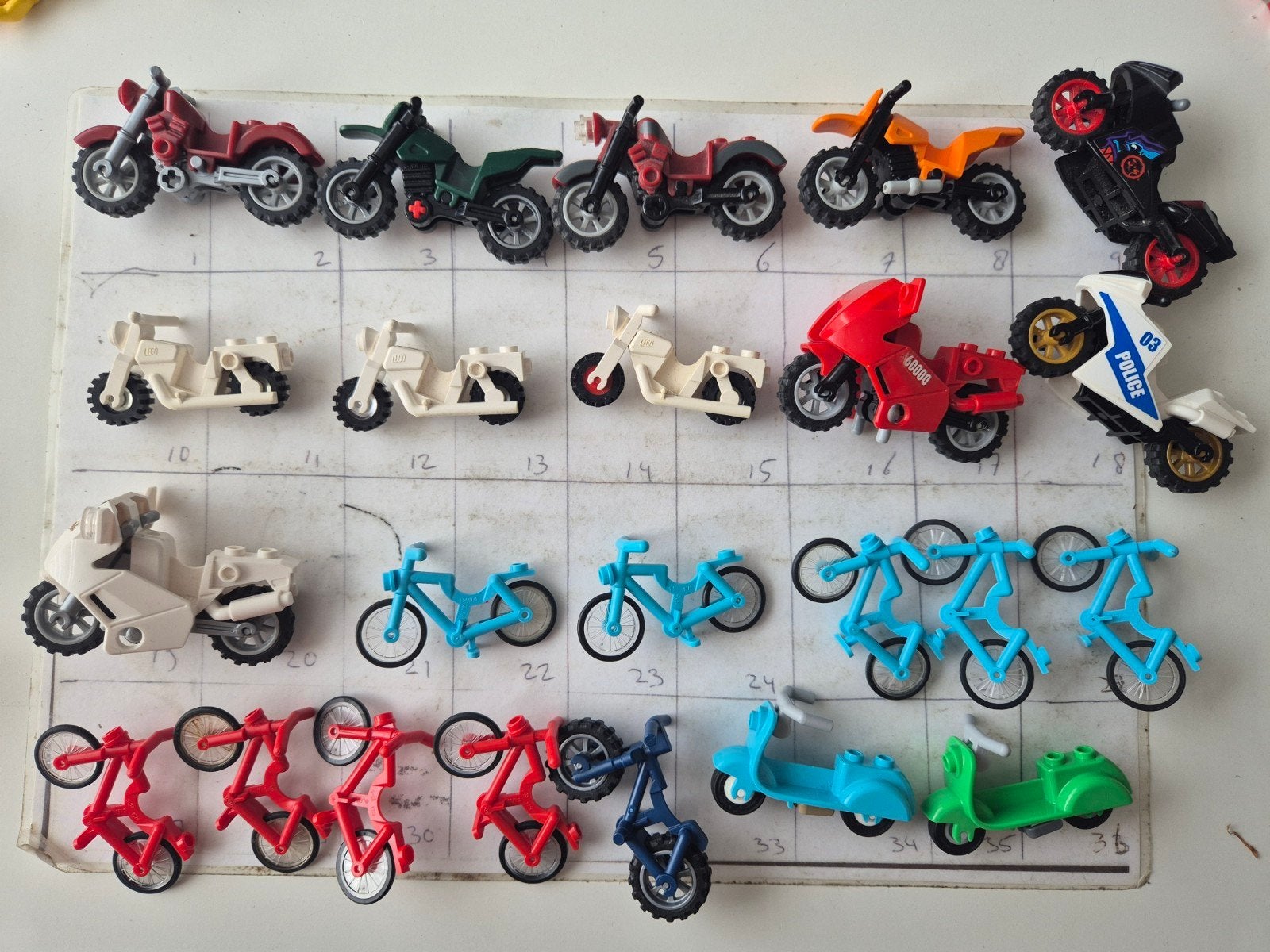 lego city vintage fiets motor crossmotor onderdelen scooter, Ophalen of Verzenden