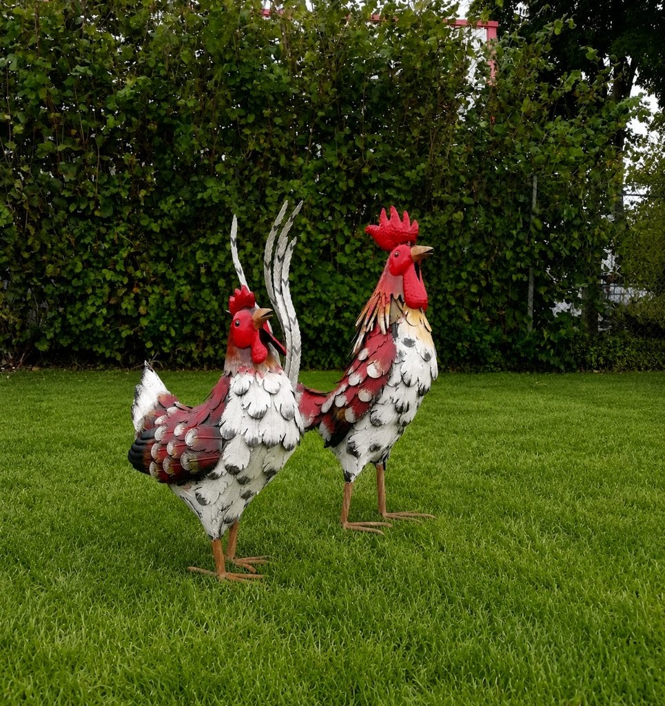 Haan en Hen / metaal / kippen / NIEUW