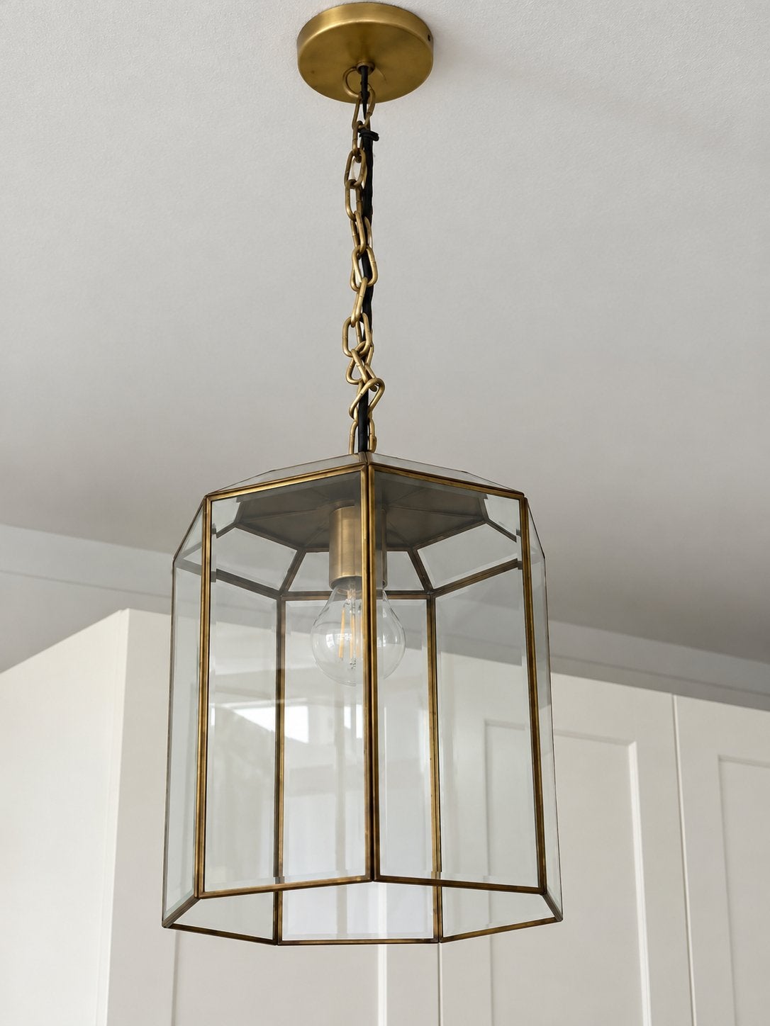French Glass hanglamp van Rivièra Maison, Ophalen, Zo goed als nieuw, Glas, E27 (groot)