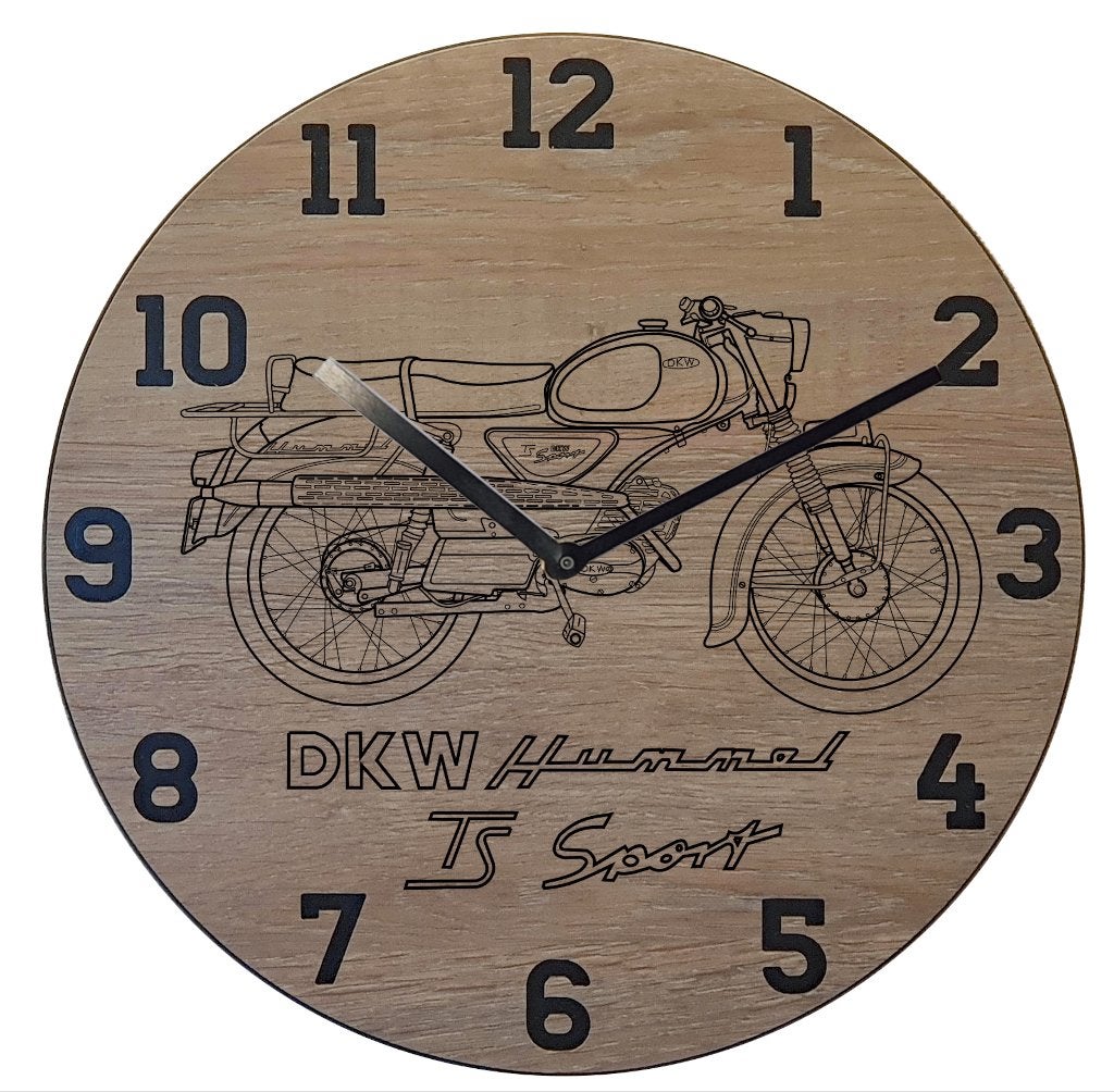 DKW Hummel TS Sport - Thema klok, Ophalen of Verzenden, Nieuw, Wandklok