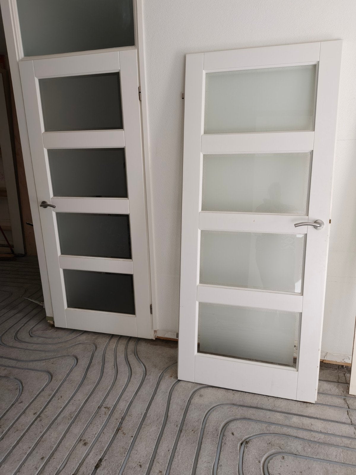 Binnendeuren met glas - 2 stuks, Gebruikt, 80 tot 100 cm, Binnendeur, Ophalen of Verzenden