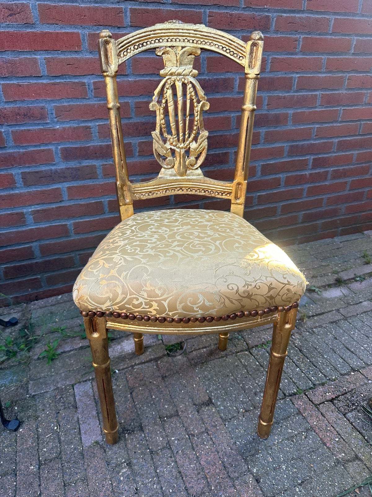 Set van 2 Vergulde kinderstoelen met Barok Patroon, Ophalen, Zo goed als nieuw, Twee