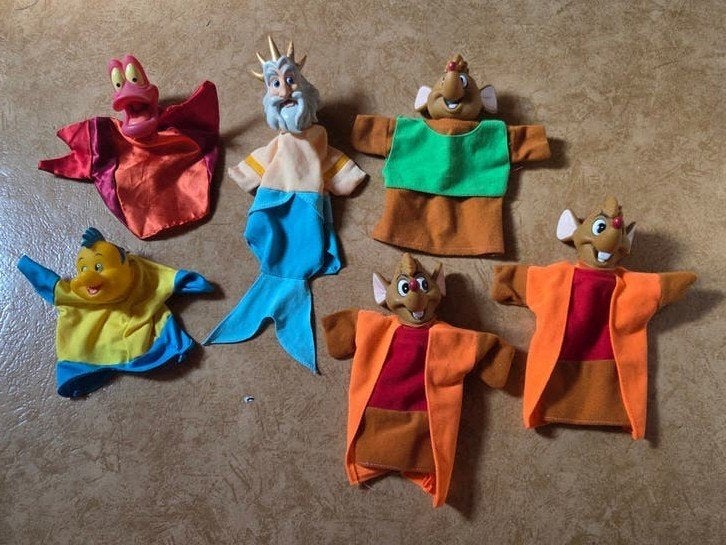 6 Vintage Disney handpoppen voor poppenkast, Ophalen of Verzenden, Gebruikt, Overige typen