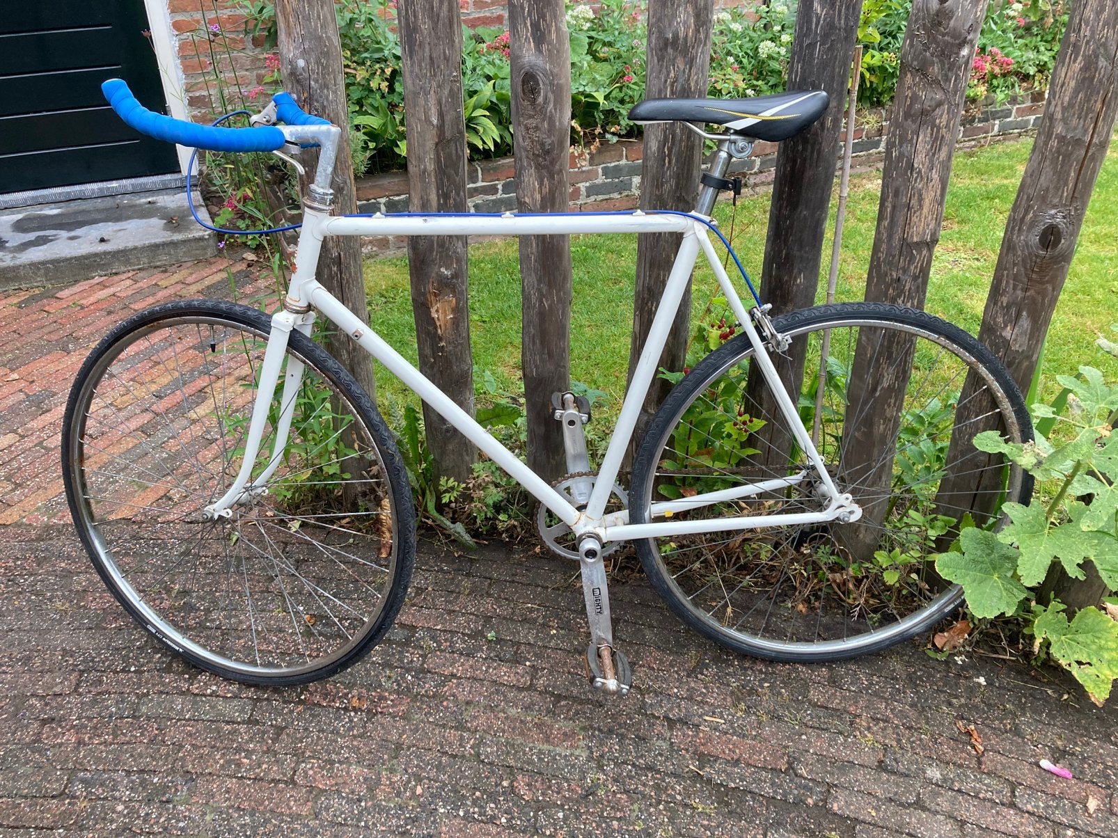 Single Speed racefiets bullhorn stuur Raleigh, Minder dan 10 versnellingen, Gebruikt, Staal, Ophalen