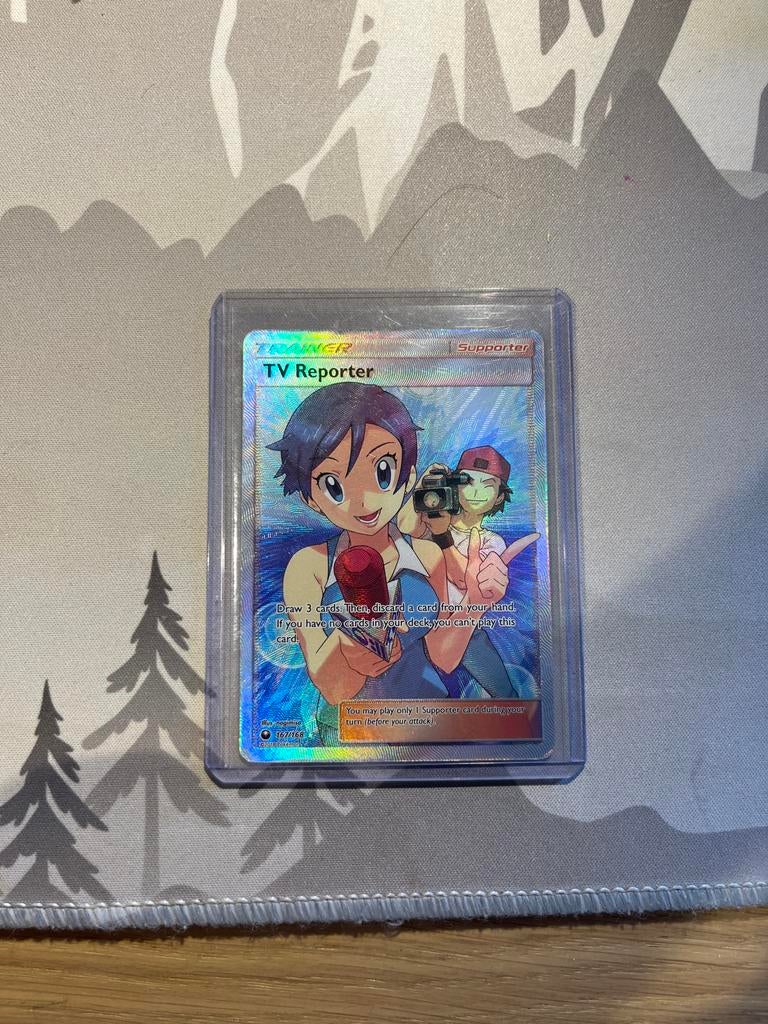 Pokémon Kaart: TV Reporter (Full Art Trainer), Ophalen of Verzenden, Zo goed als nieuw, Losse kaart, Foil
