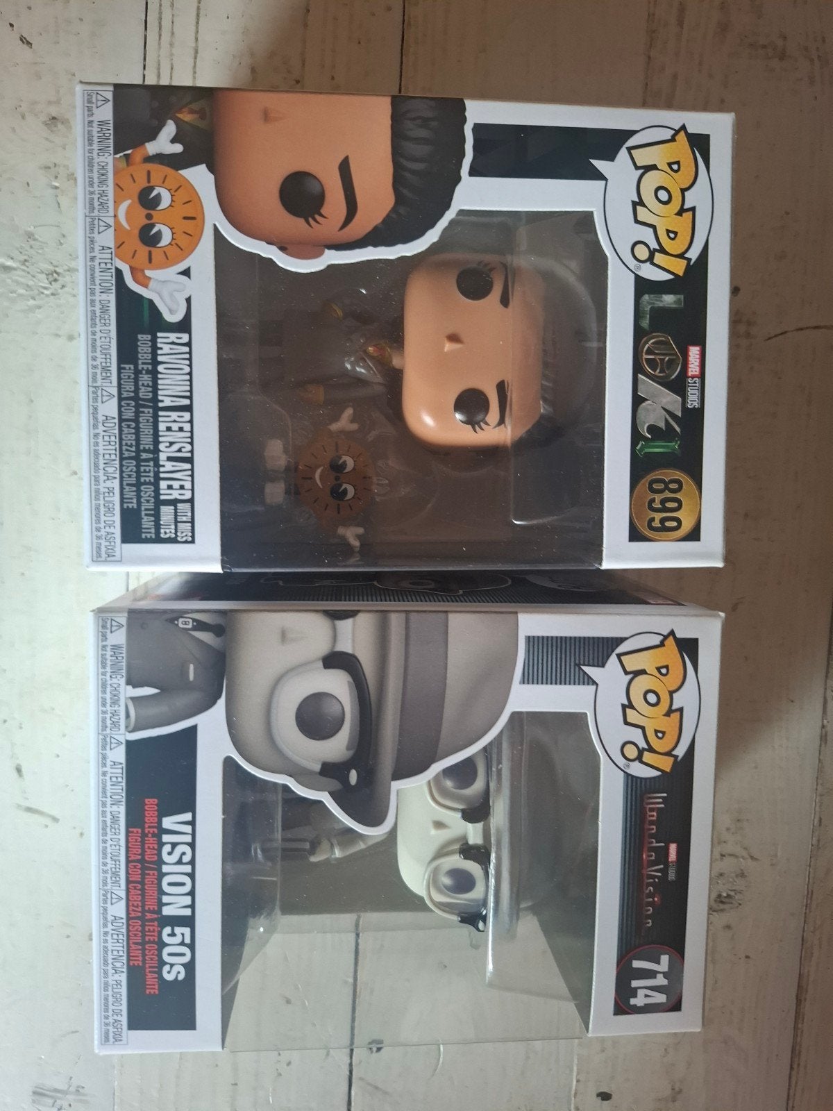Funko Pop! Marvel Loki Ravonna Renslayer & WandaVision Visio, Ophalen of Verzenden, Zo goed als nieuw