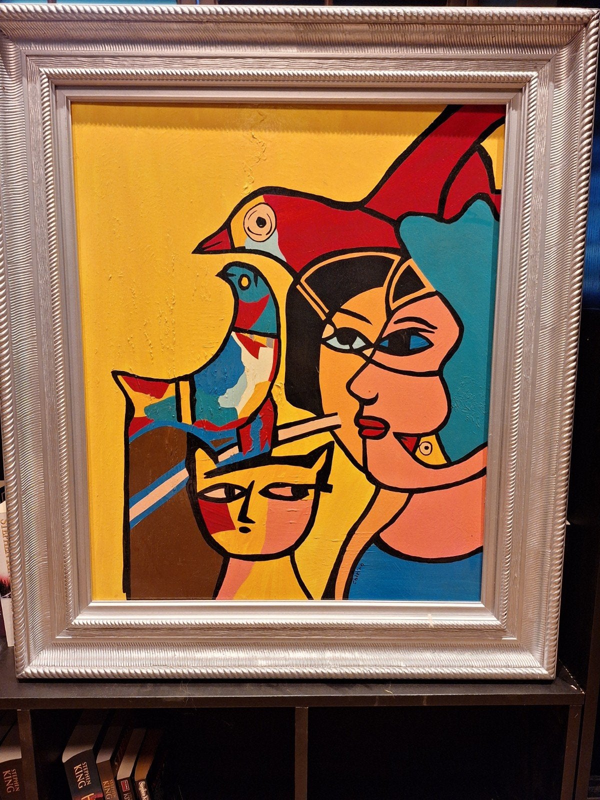 Levendig Modern Kunstwerk: "Chirino" Doek 60x75cm, Ophalen of Verzenden