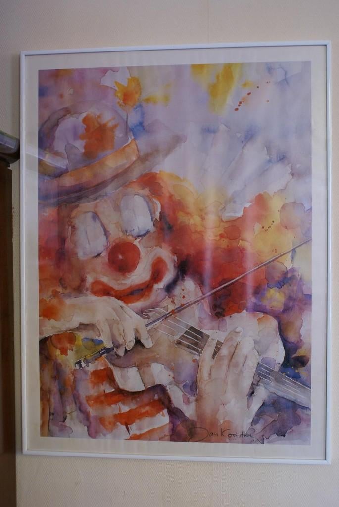 Brocante - Kleurrijke poster in metalen lijst!, Ophalen, 81 cm, Gebruikt, Decoratieobject