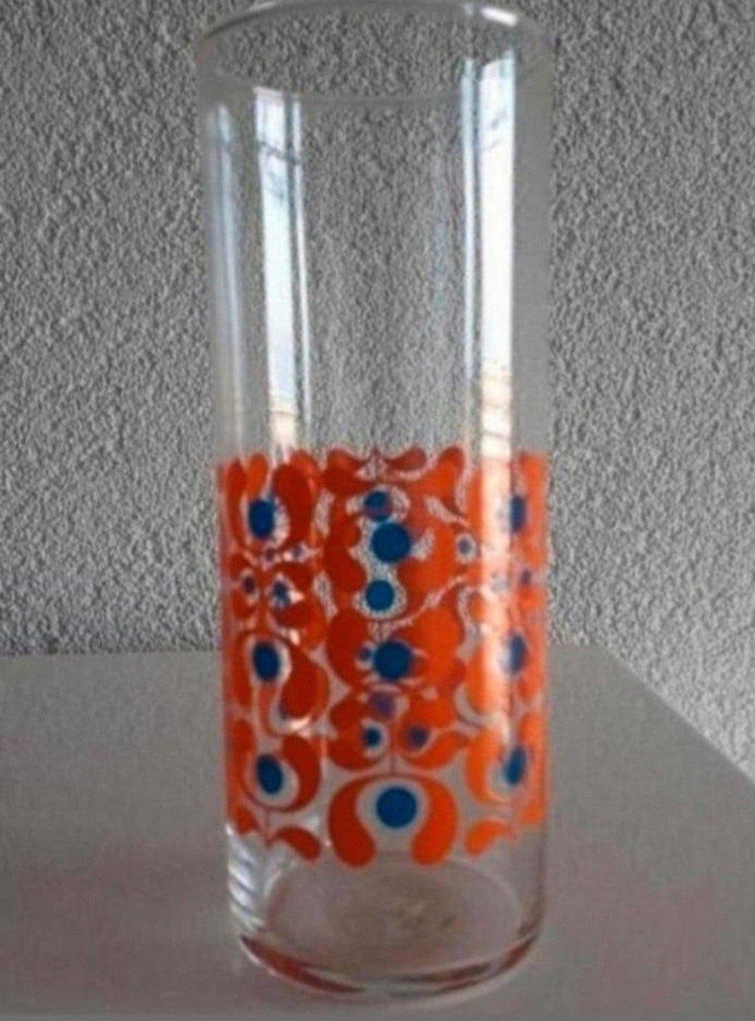 Glas met Oranje/Blauwe opdrukken, Verzamelen, Ophalen of Verzenden, Zo goed als nieuw