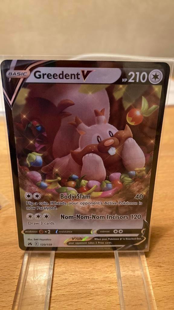 Pokemon Greedent V 120/159 Crown Zenith 3,00 eo, Ophalen of Verzenden, Zo goed als nieuw
