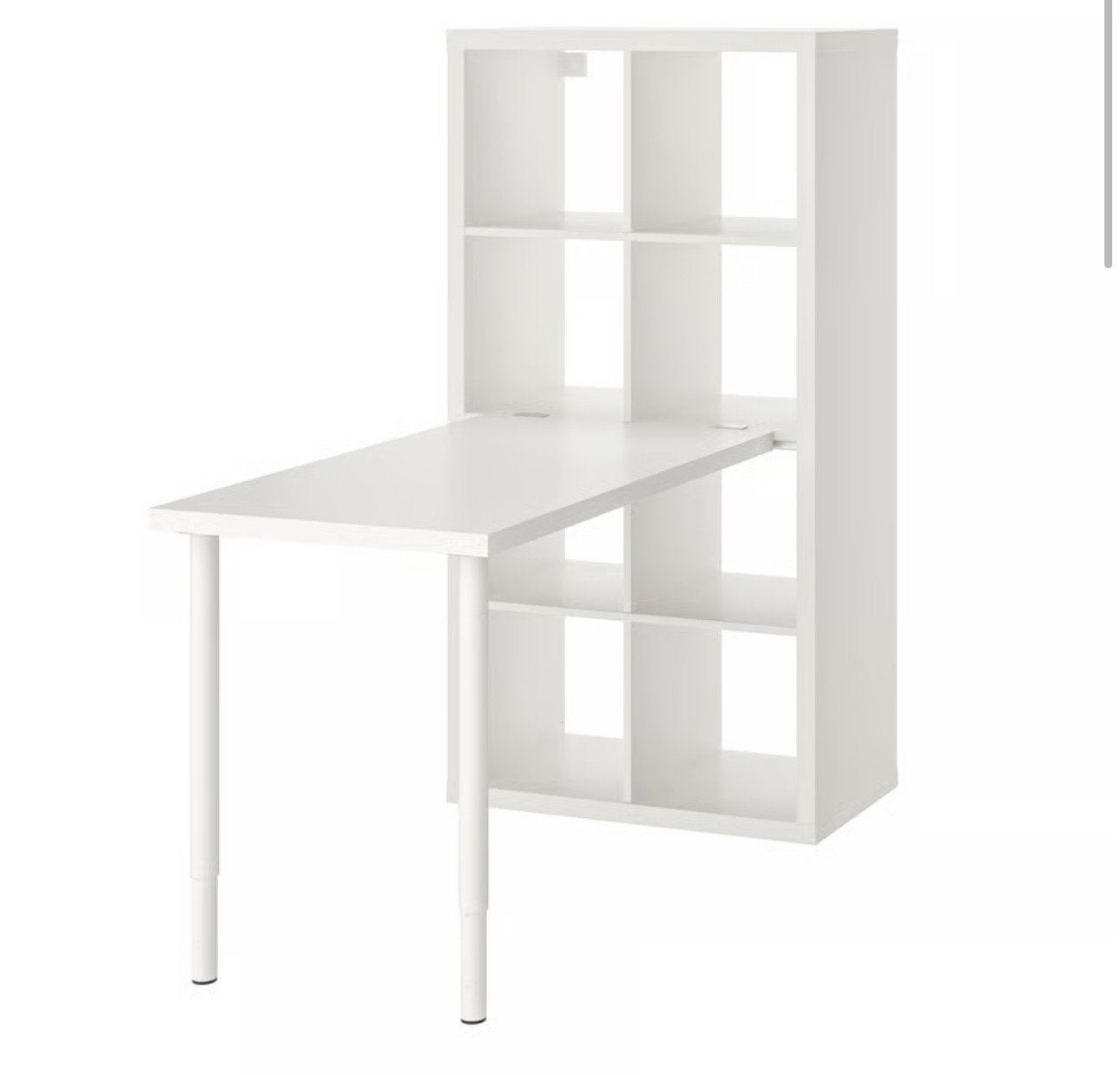 IKEA Kallax Bureau-kast combinatie wit, Huis en Inrichting, Bureaus, Zo goed als nieuw, Bureau-kast combinatie, IKEA, Modern, Spaanplaat of MDF