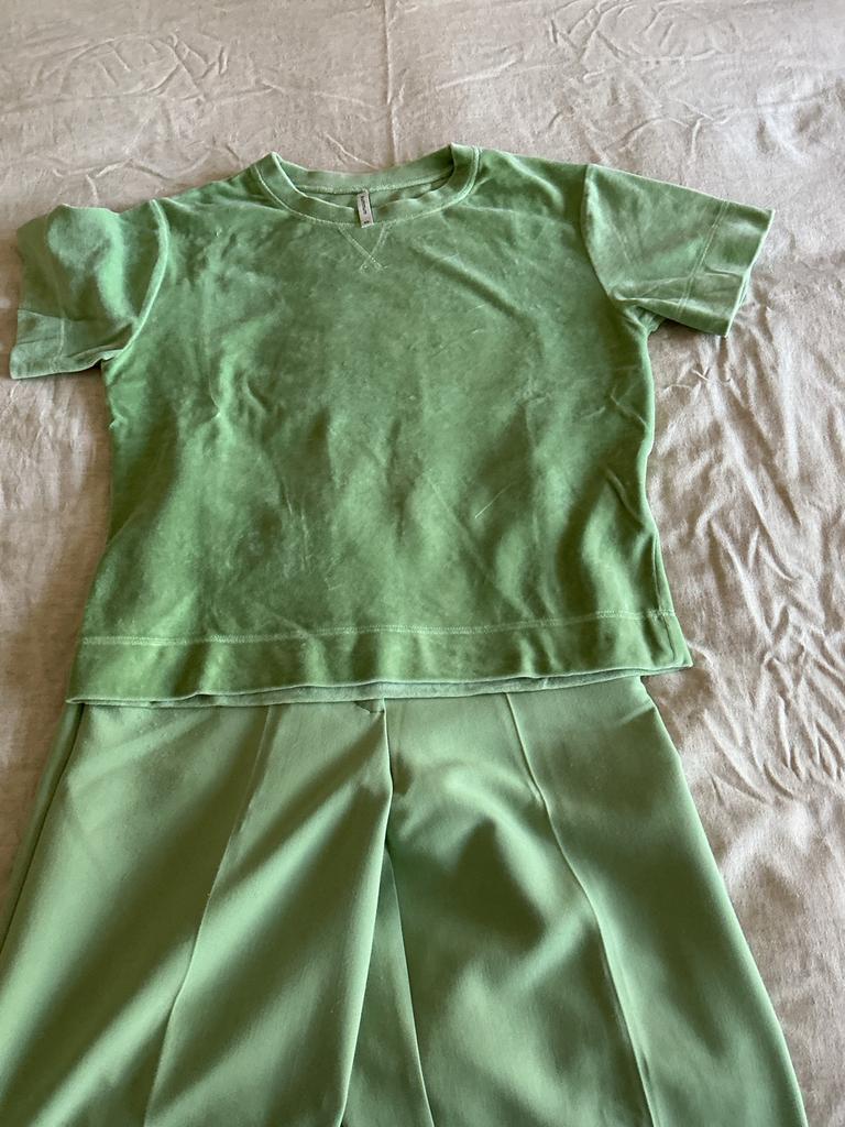 Summum groene pantalon en velours truitje set - Mt 34, Nieuw, Ophalen of Verzenden, Maat 34 (XS) of kleiner, Lang