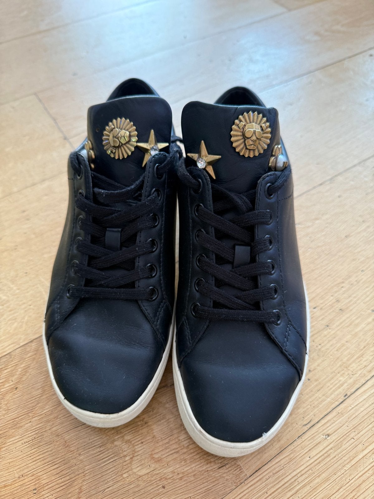 Michael Kors Windy Lace Up Leather Sneakers Maat 36, Ophalen of Verzenden, Zo goed als nieuw, Zwart, Sneakers of Gympen