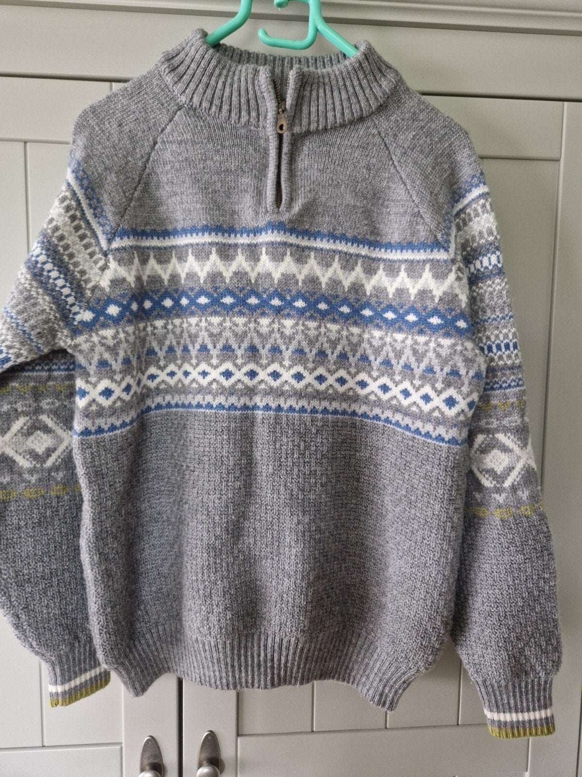 Noorse wollen trui grijs maat L zgan, Maat 52/54 (L), Verzenden, Zo goed als nieuw, Lothepus