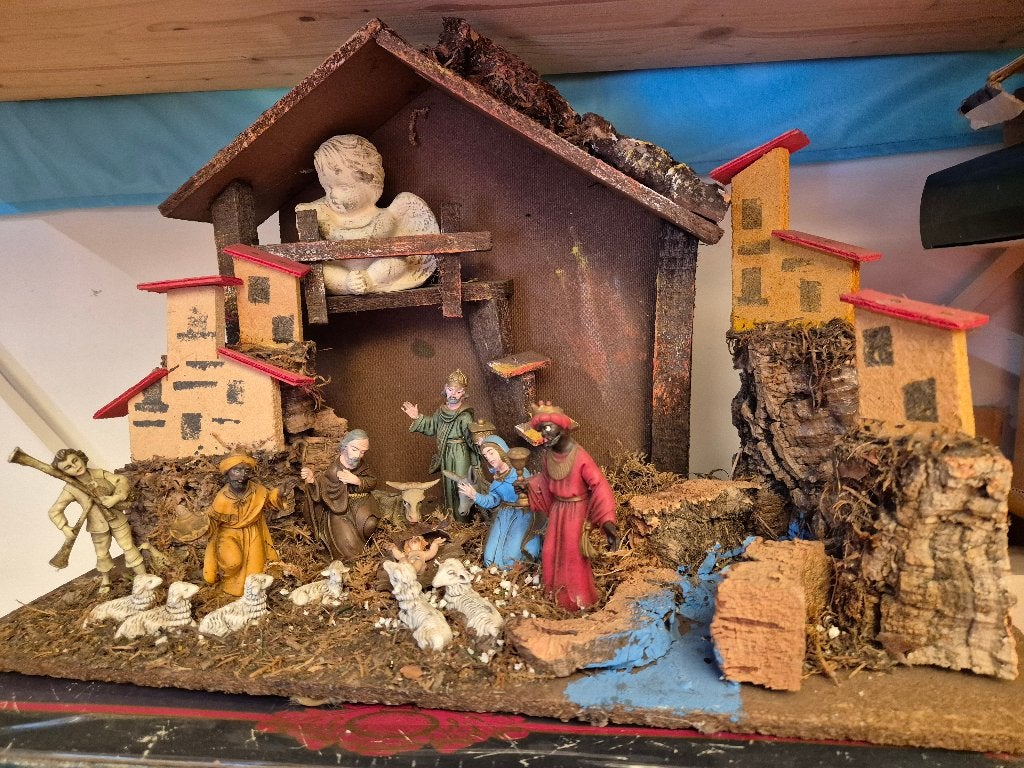 zeer oude kerststal, Ophalen of Verzenden, Gebruikt