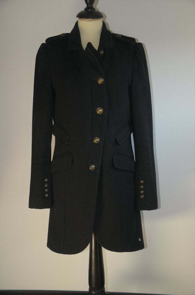 Mooie zwarte winterjas / mantel van Dept, maat M!, Maat 38/40 (M), Zwart, Ophalen of Verzenden, Gedragen
