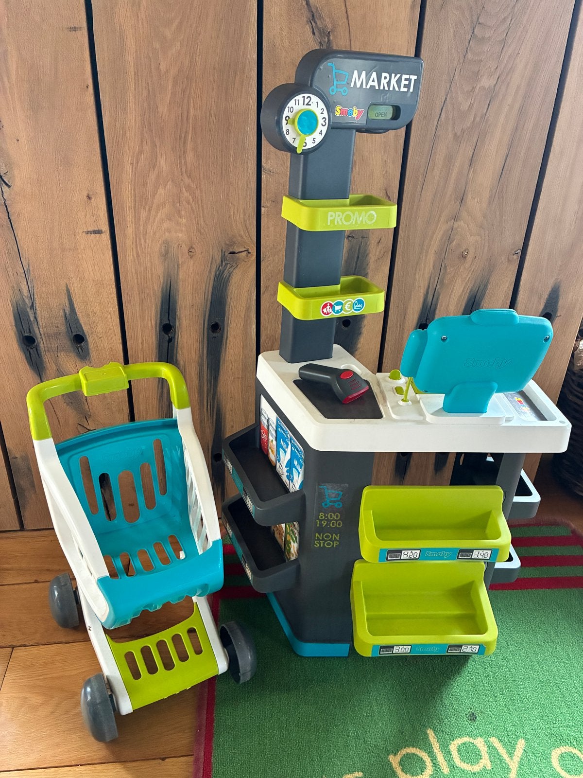 Smoby Supermarkt Speelset met Winkelwagentje, Ophalen, Zo goed als nieuw, Jongen of Meisje