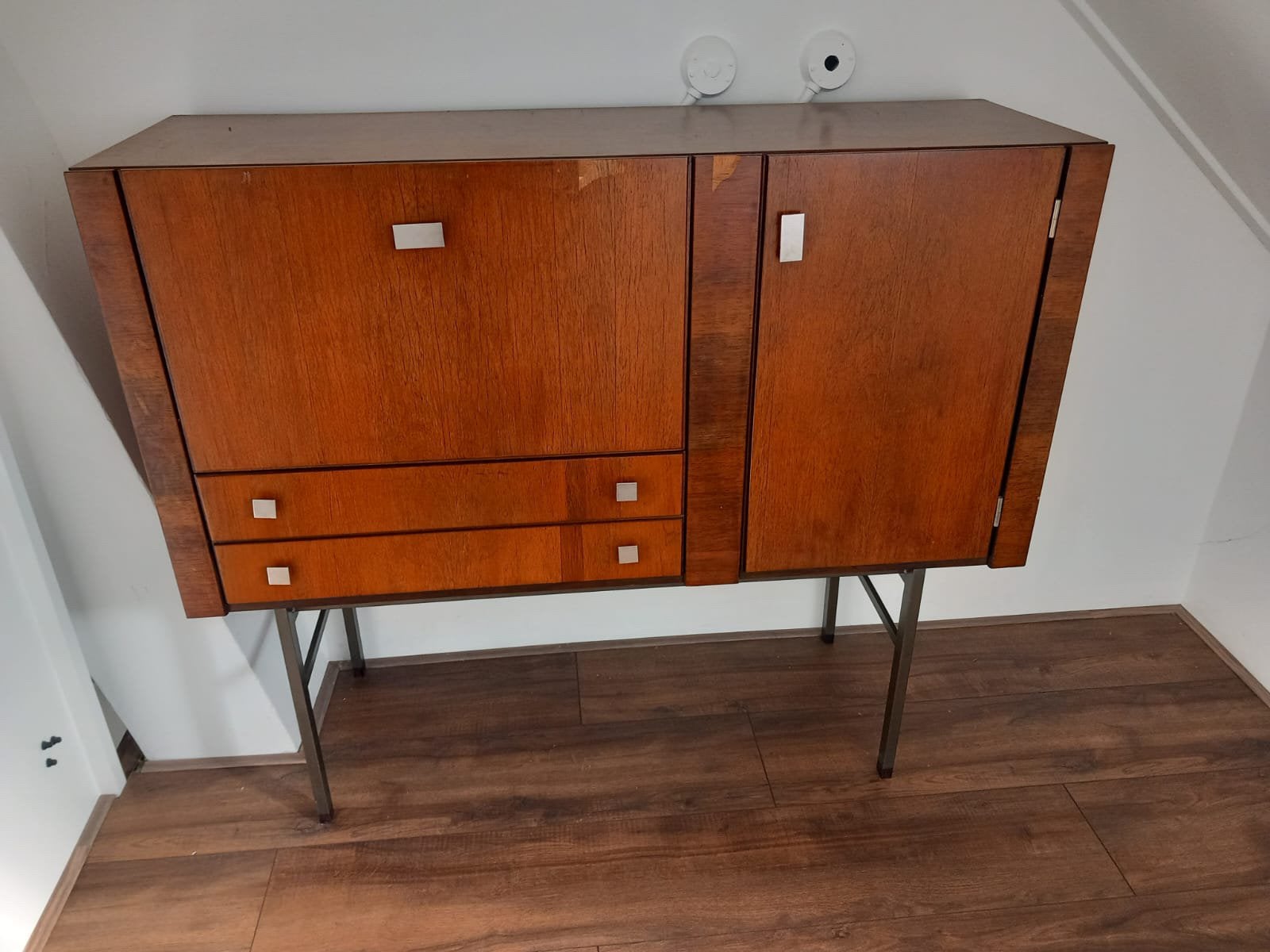 Vintage Teak Drankkabinet 1950-1960, Huis en Inrichting, Ophalen, Zo goed als nieuw, 25 tot 50 cm, Teakhout
