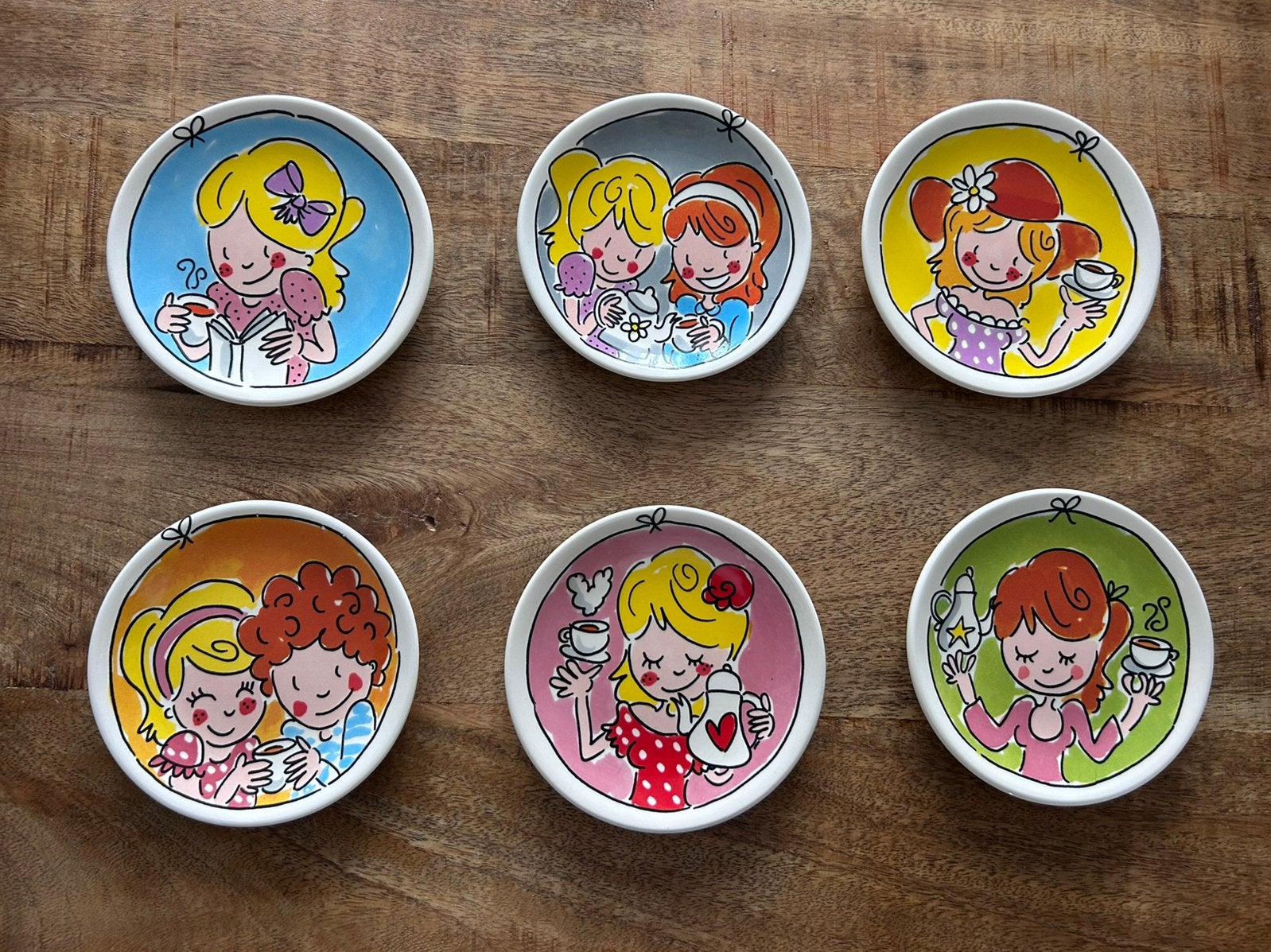 Blond Amsterdam petit four bordjes - set van 6, Ophalen, Zo goed als nieuw, Bord(en), Overige stijlen