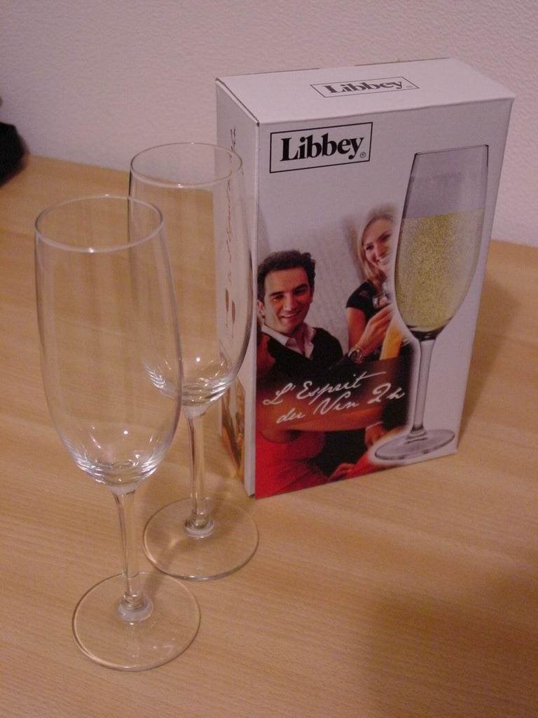 Champagneglazen 2x - Libbey (ongebruikt), Ophalen of Verzenden, Nieuw, Overige typen
