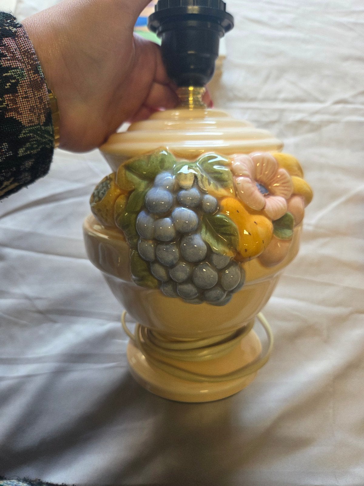 Lampenvoet met fruit details - perfecte staat, Huis en Inrichting, Ophalen, Meerkleurig, Zo goed als nieuw, Klassiek