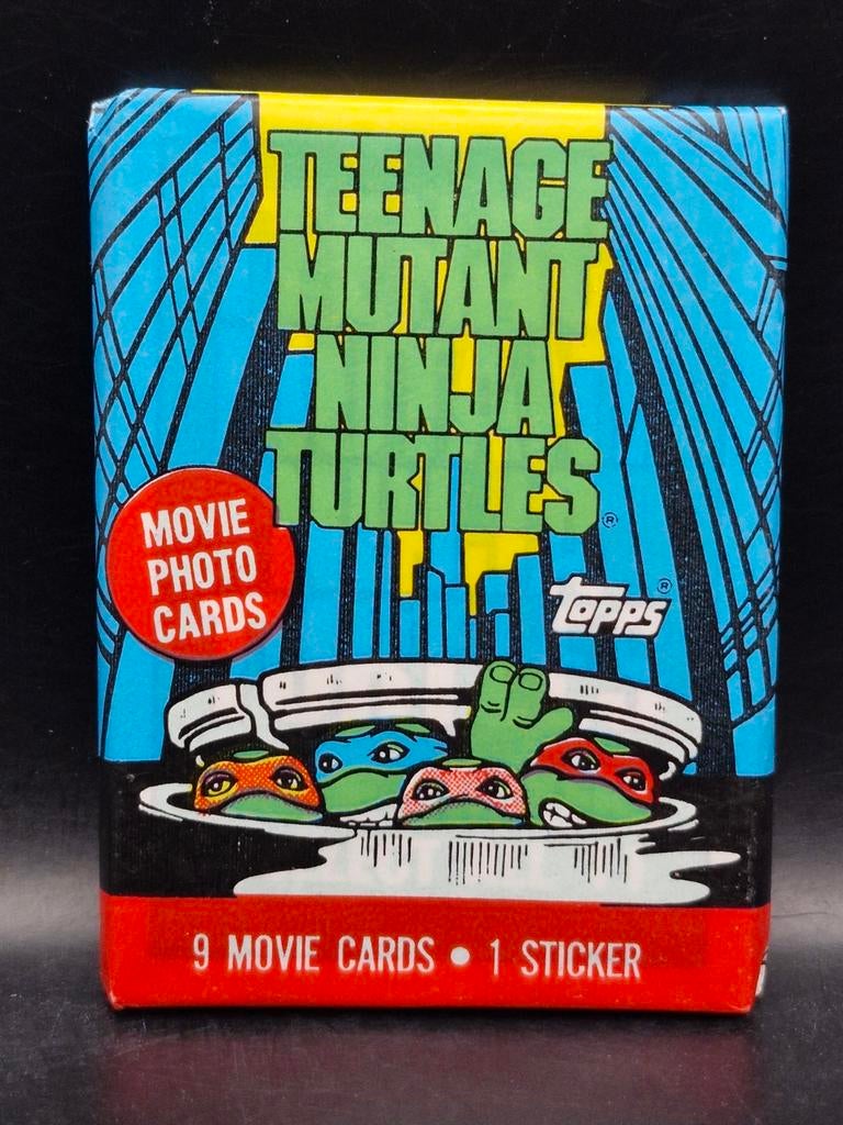 Teenage mutant ninja turtles 1990 9 cards 1 sticker pack, Verzenden, Zo goed als nieuw, Meerdere kaarten