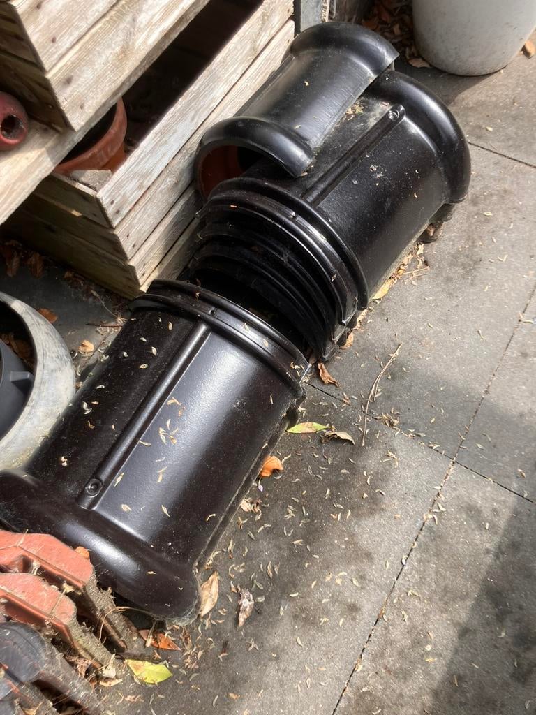Nokvorsten nieuw zwart glans lengte 36cm 9stuks!, Steen of Klei, Zwart, Zo goed als nieuw, Dakpannen