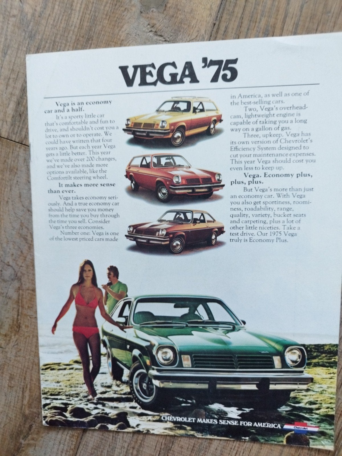 Chevrolet Vega '75 brochure - Engels - 1974, Ophalen of Verzenden, Zo goed als nieuw, Chevrolet