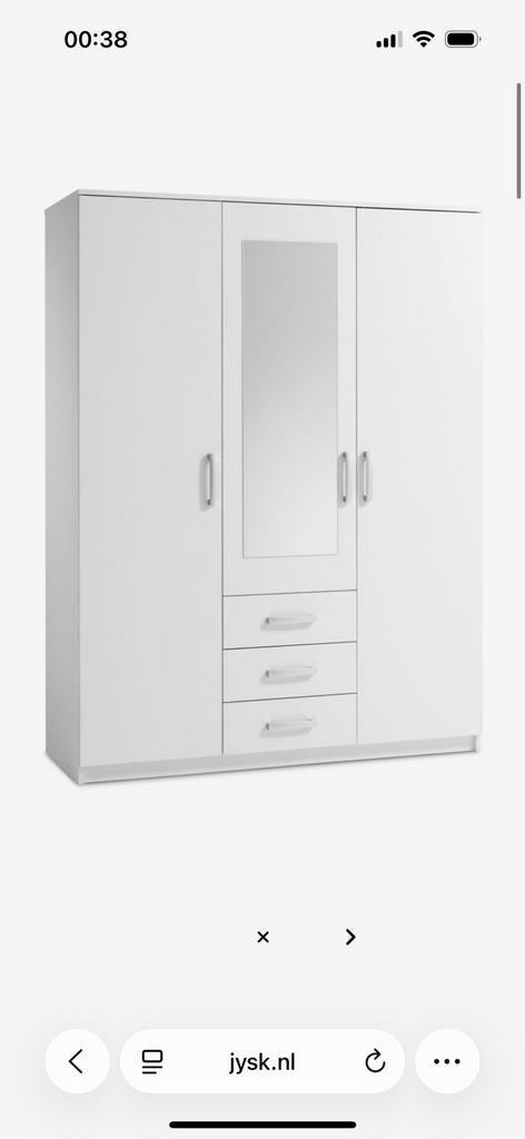 Fandrup - JYSK - Kledingkast - Wit, 100 tot 150 cm, Zo goed als nieuw, Modern, 150 tot 200 cm