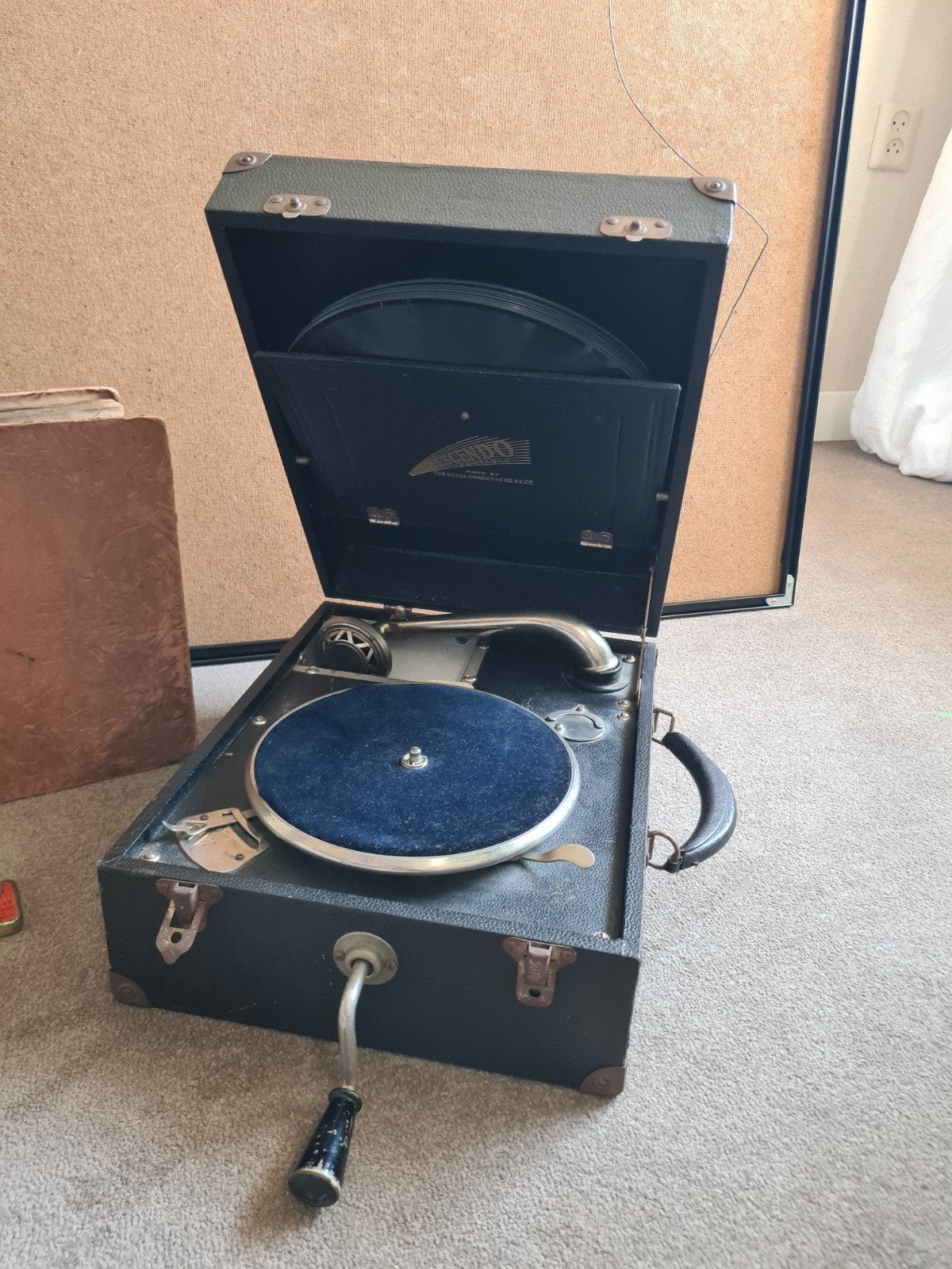 Antieke Decca Grammofoon met Platen en Naalden, Ophalen, Gebruikt, Platenspeler, Overige merken