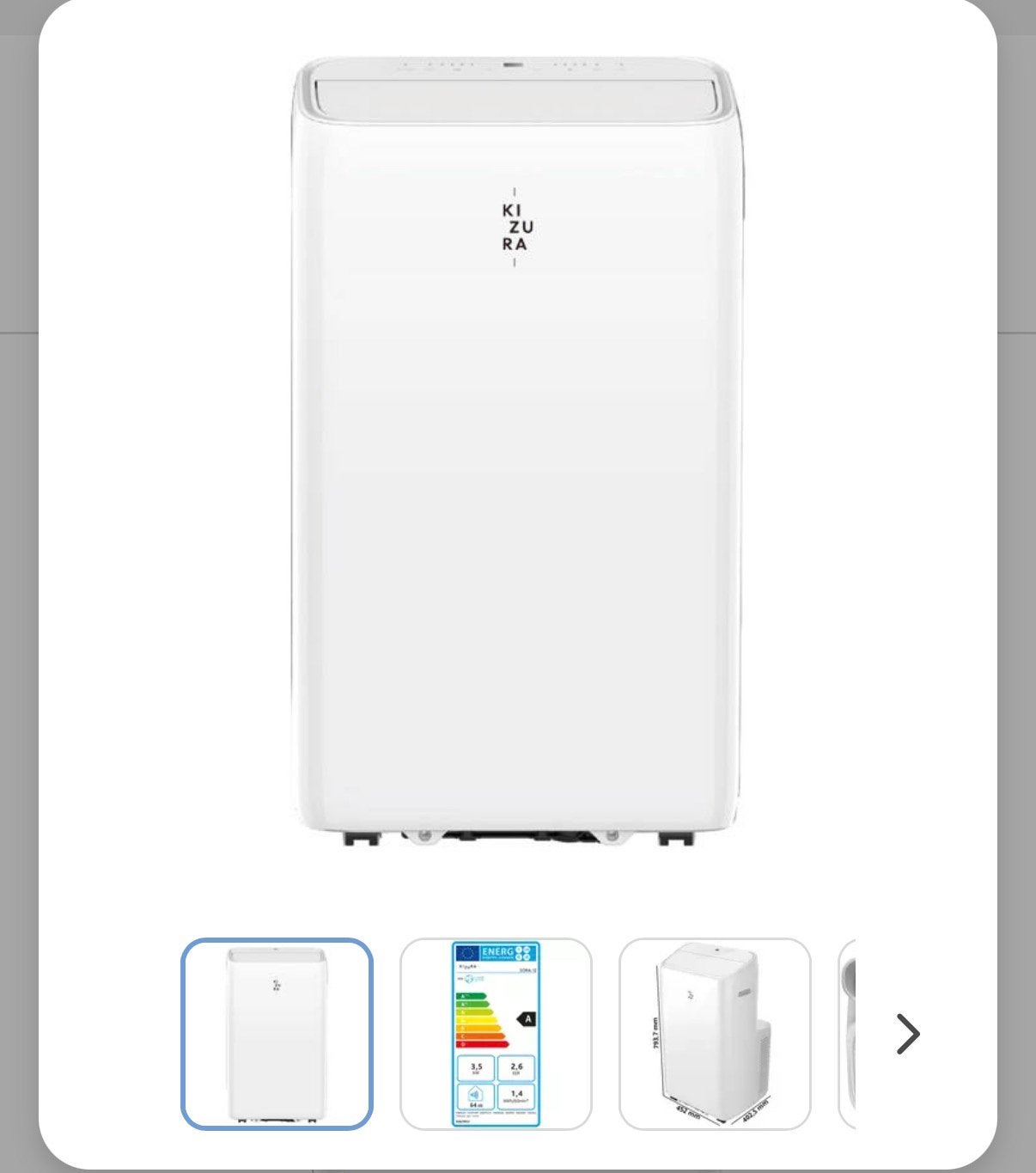 Kizura Sora mobiele airco R290 3,5 kW, Minder dan 60 m³, 3 snelheden of meer, Ophalen of Verzenden, Zo goed als nieuw
