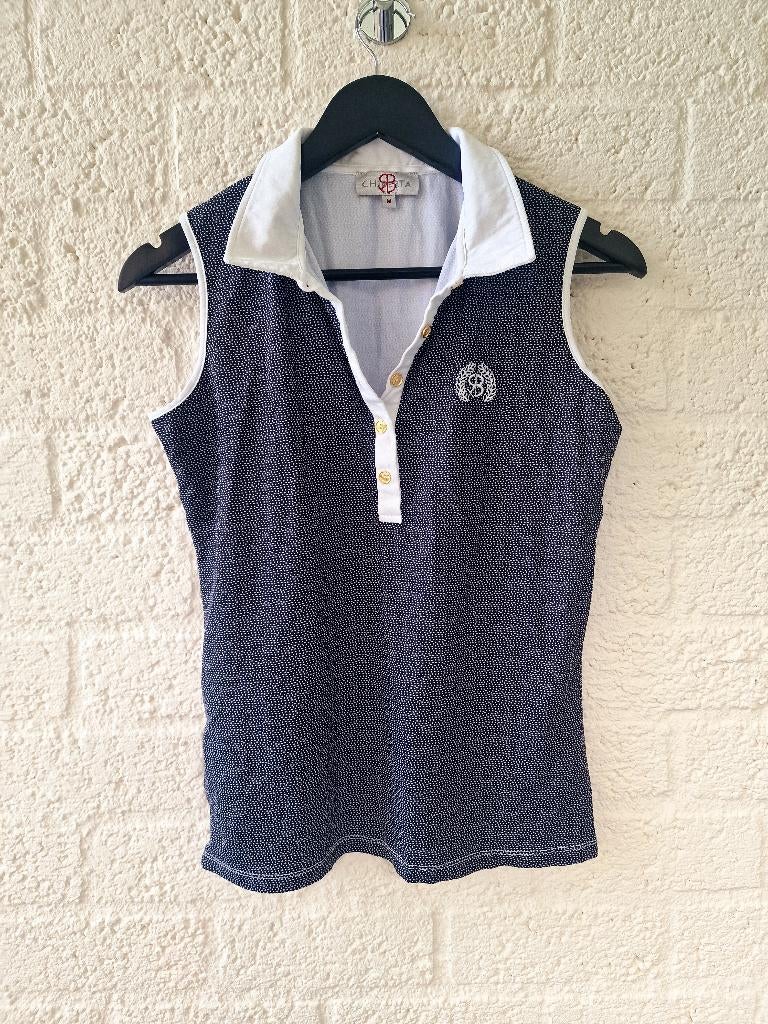 ChiBerta mouwloze polo M preppy golf stijl blauw, Ophalen of Verzenden, Zo goed als nieuw, Kleding
