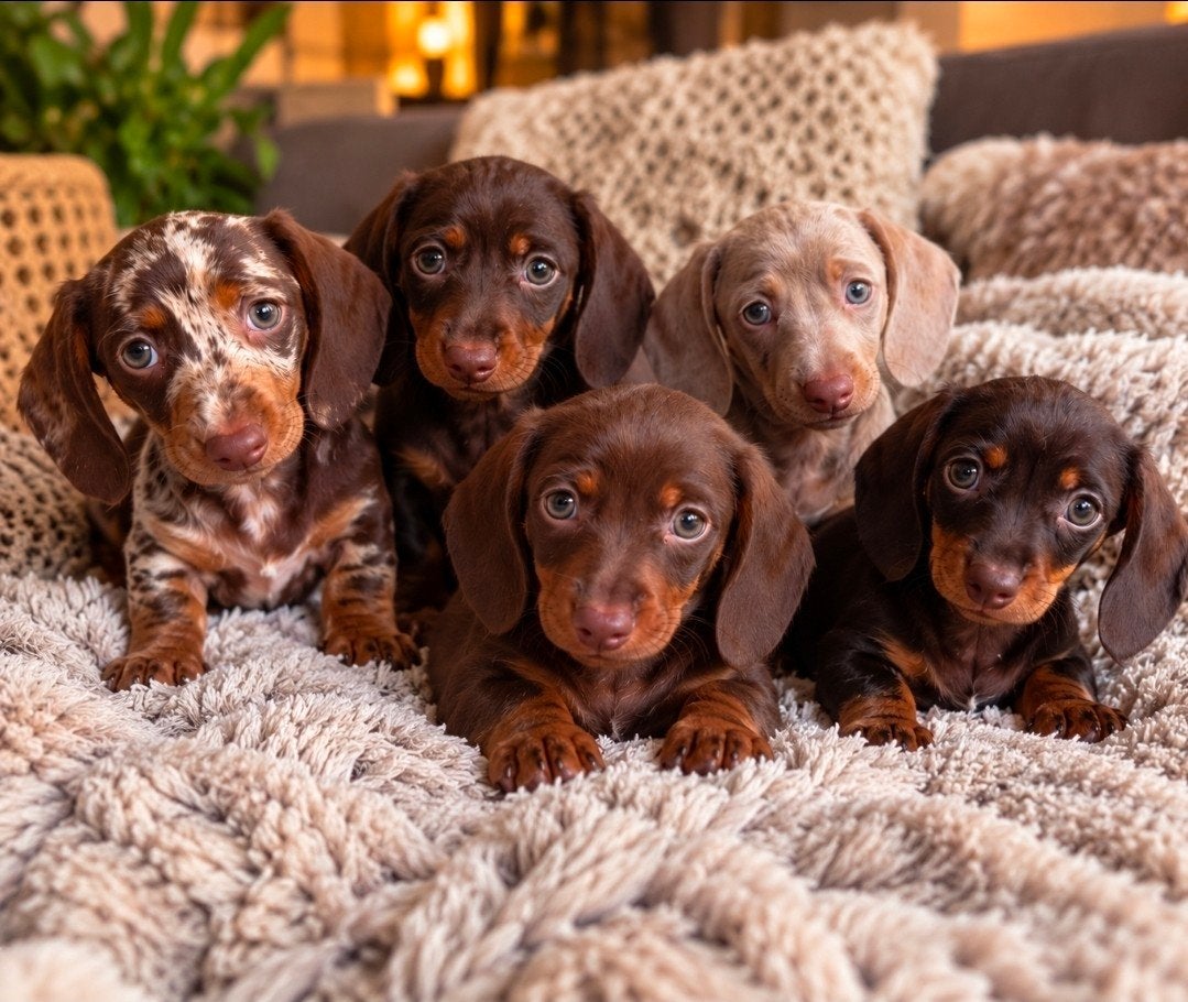 ️️ Prachtige sociale dwergteckel  puppy teefjes ️️, CDV (hondenziekte), 8 tot 15 weken, Korthaar, Dwerg