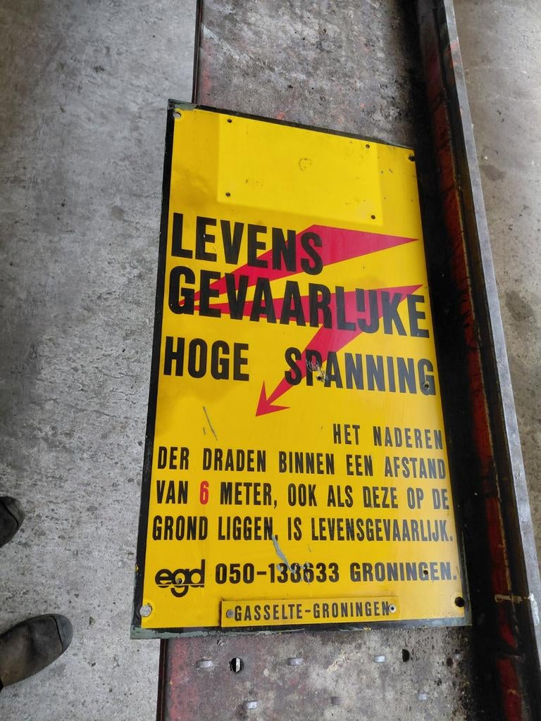 Levensgevaarlijke hoge spanning, Ophalen of Verzenden, Zo goed als nieuw, Reclamebord