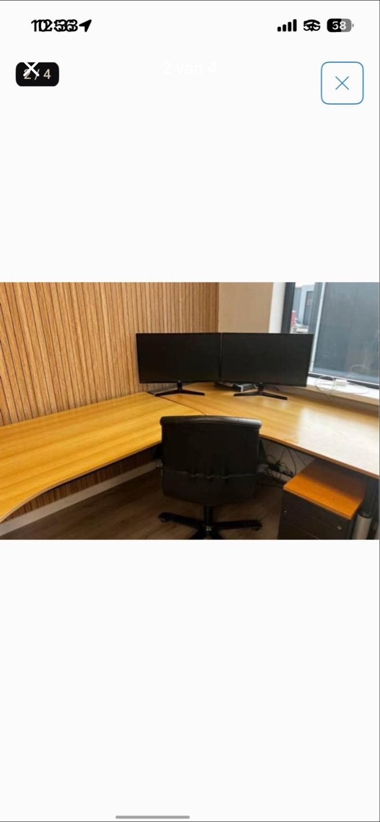 Complete kantoorinventaris: bureau, stoelen, ladeblok, Ophalen of Verzenden, Gebruikt