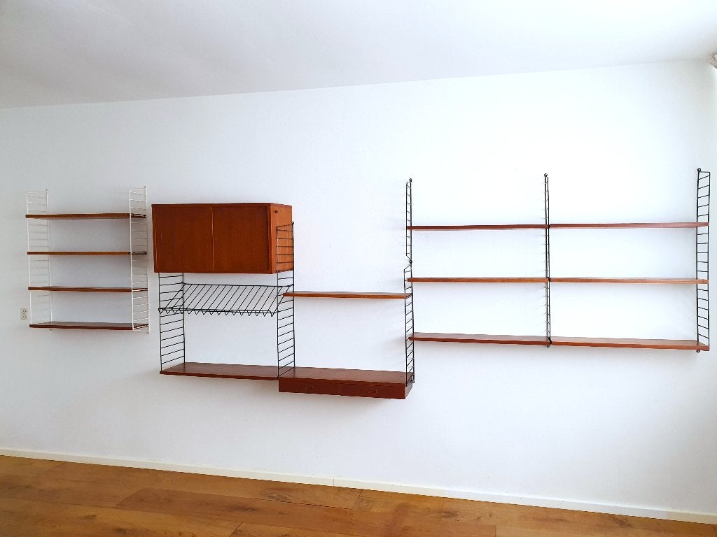 vintage String wandmeubel, Gebruikt, Teakhout, Ophalen of Verzenden, Minder dan 100 cm