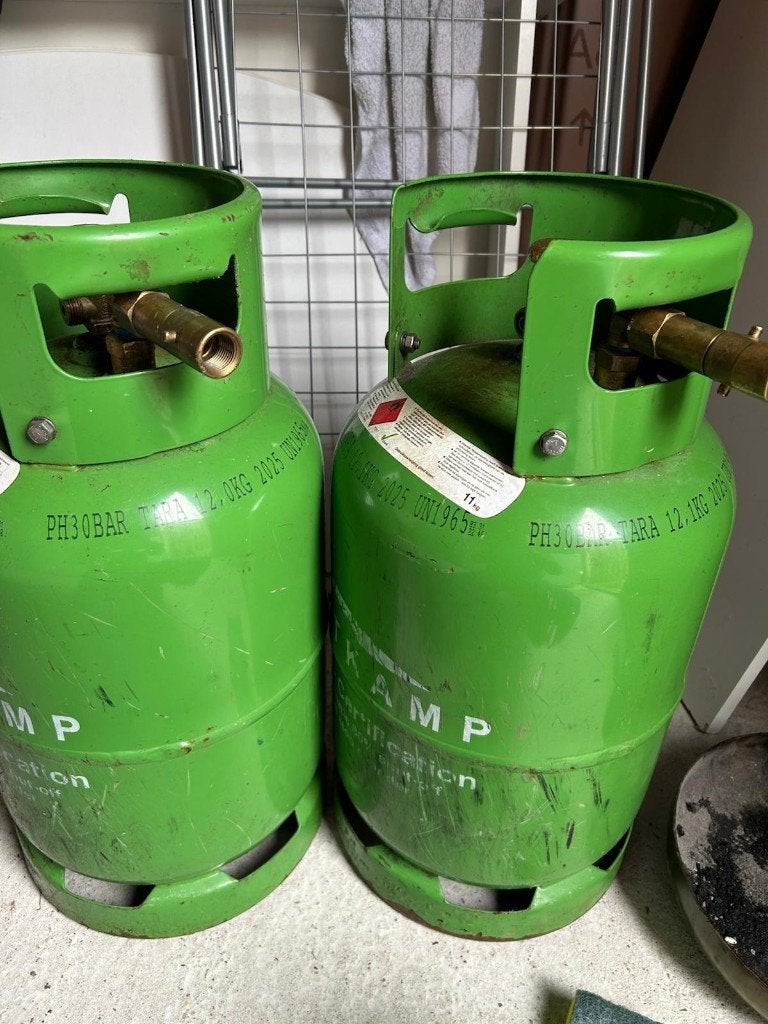 Gasfles, Ophalen, Gebruikt