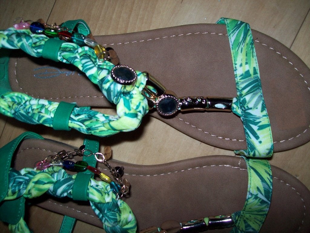 Boho Sandalen groen met kraaltjes 39 Dolcis Nieuw, Dolcis, Nieuw, Groen, Sandalen of Muiltjes