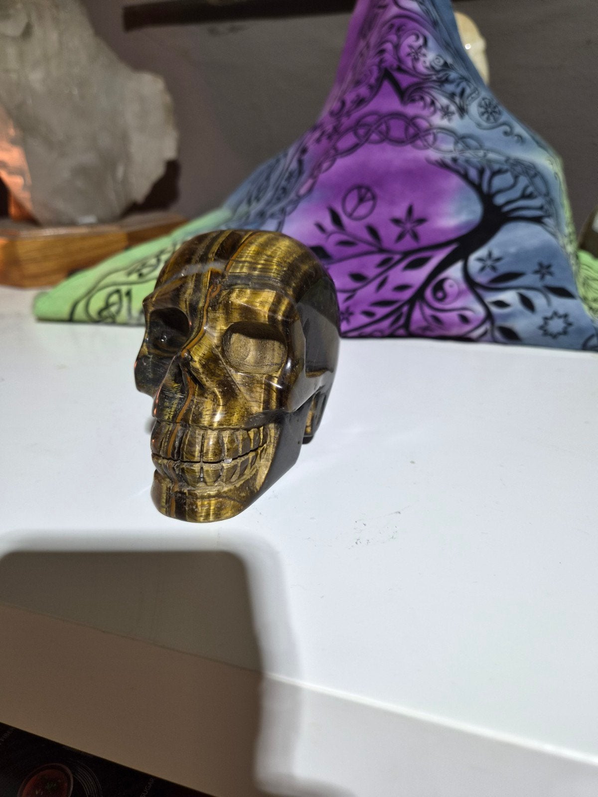 Tijgeroog schedel - Decoratief beeldje, Ophalen of Verzenden, Zo goed als nieuw, Fantasy