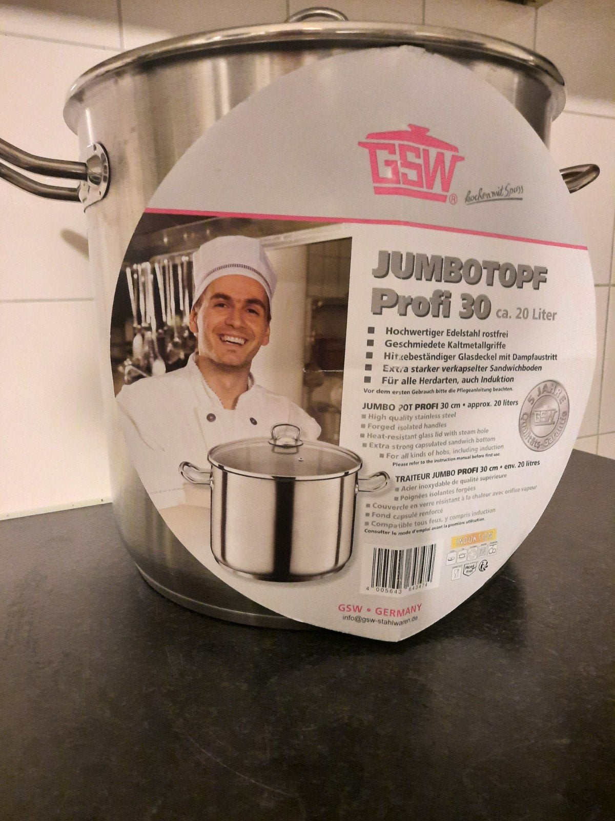 Grote kookpan /soeppan 20 liter, Ophalen of Verzenden, Zo goed als nieuw, Rvs