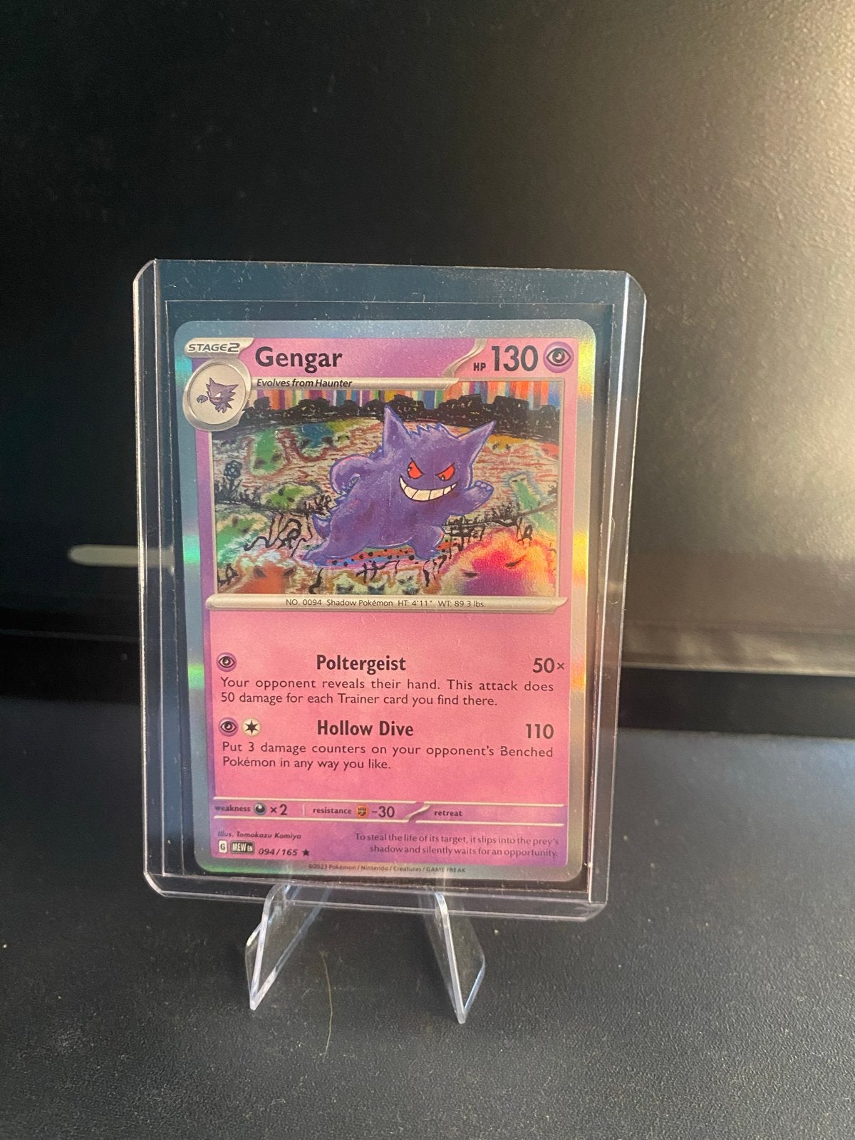 Pokémon Gengar 094/165 Holo Foil Kaart, Ophalen of Verzenden, Zo goed als nieuw, Losse kaart, Foil