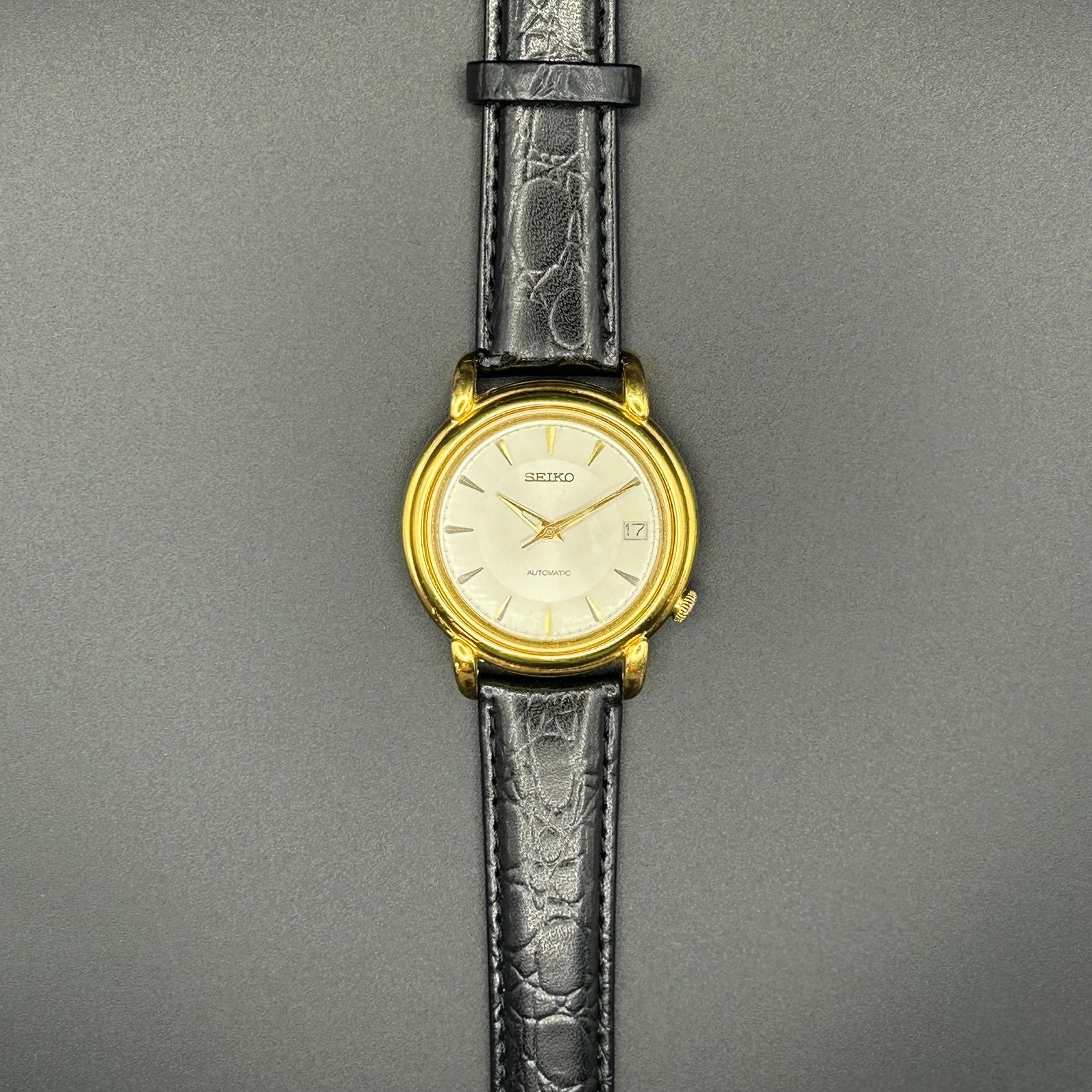 Seiko 7002-8010 Automatic Vintage | Nieuwe Leren Casio Band, Seiko, Polshorloge, Ophalen of Verzenden, Leer