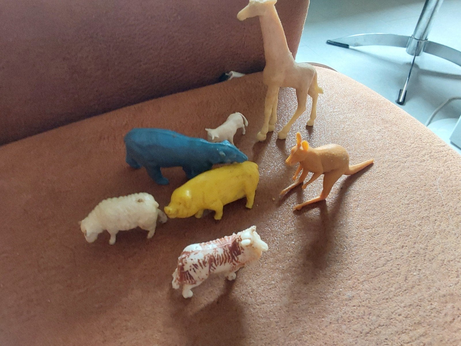7 beestjes dieren poppetjes jaren 60/70, Ophalen of Verzenden, Zo goed als nieuw