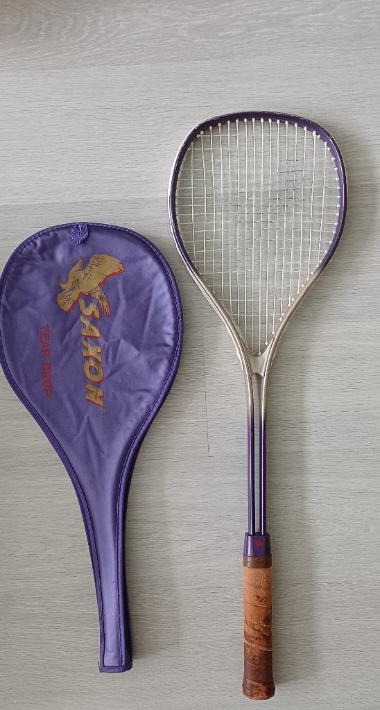 Squash racket Saxon Teardrop Vintage, Ophalen of Verzenden, Gebruikt, Racket, Met hoes