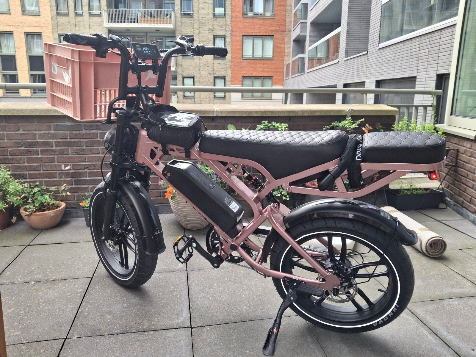 Roze Fatbike met Lange Zitting en Mand, Ophalen of Verzenden, Zo goed als nieuw, Overige merken